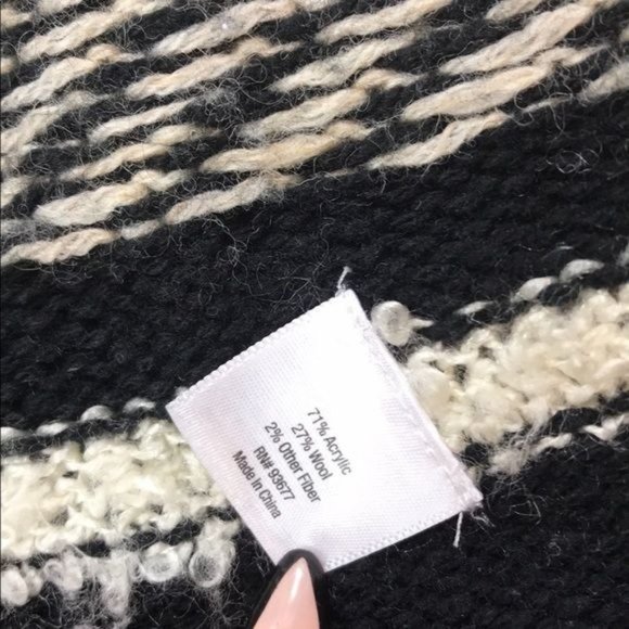 RELISTED A.N.A. Sweater Vest -Black White Striped - Picture 4 of 6